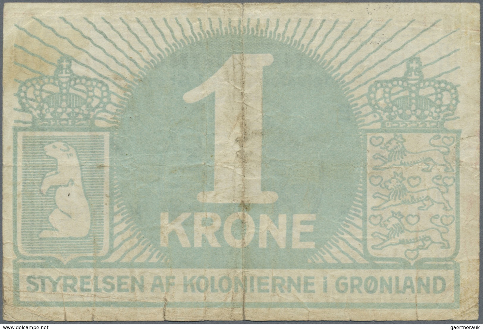 Greenland / Grönland: Governor Of The Colony In Greenland 1 Krone ND(1913) With Signatures: Daugaard - Greenland