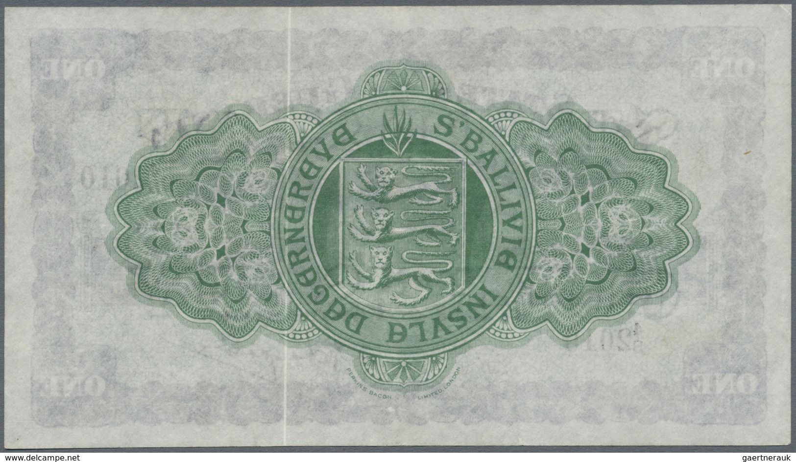 Guernsey: 1 Pound 1945 P. 43a, Crisp Paper But A Bit Wavy At Upper And Lower Border, No Folds, No Ho - Sonstige & Ohne Zuordnung