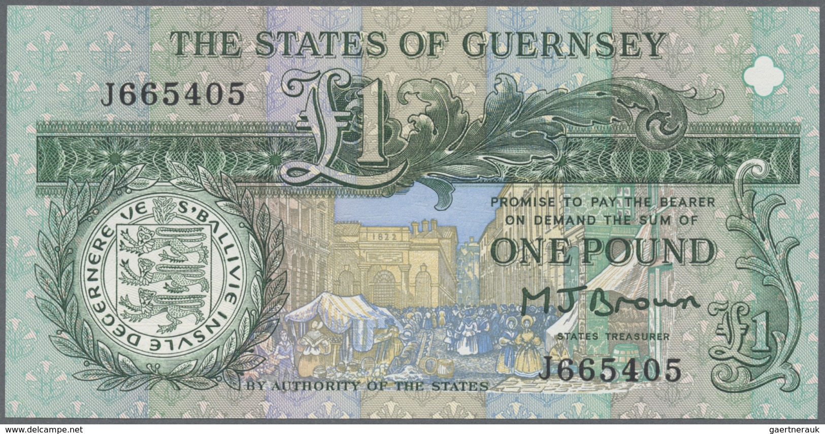 Guernsey: Set With 4 Banknotes Containing 1, 5, 10 And 20 Pounds ND(1990-2016), P.52a, 53b, 54a, 55b - Altri & Non Classificati