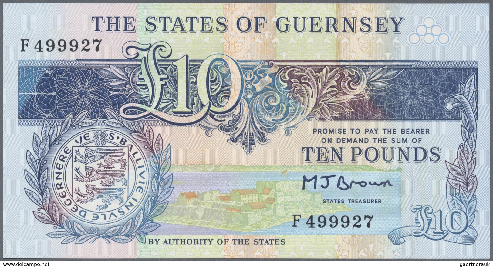 Guernsey: Set With 4 Banknotes Containing 1, 5, 10 And 20 Pounds ND(1990-2016), P.52a, 53b, 54a, 55b - Other & Unclassified