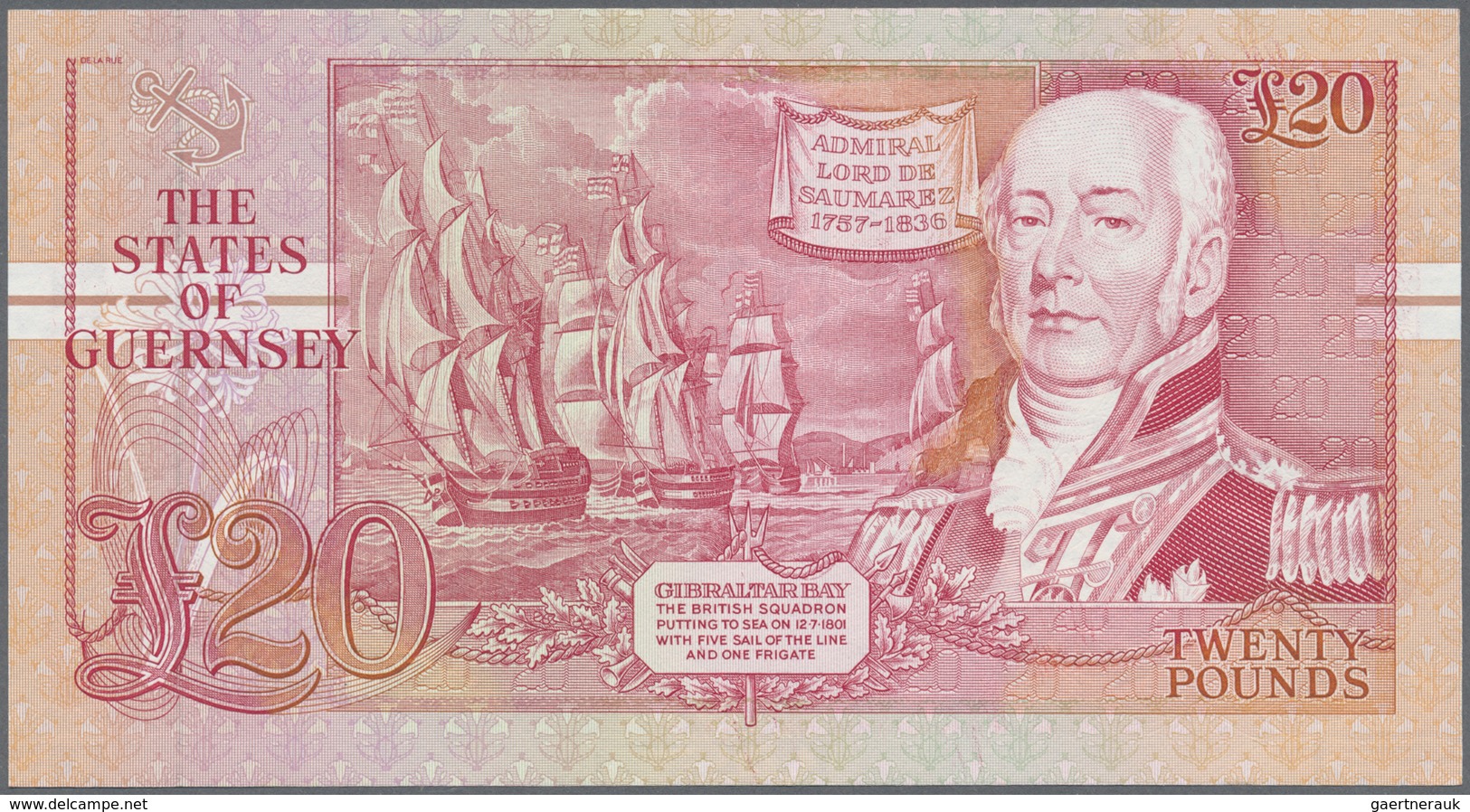 Guernsey: Set with 4 Banknotes containing 1, 5, 10 and 20 Pounds ND(1990-2016), P.52a, 53b, 54a, 55b