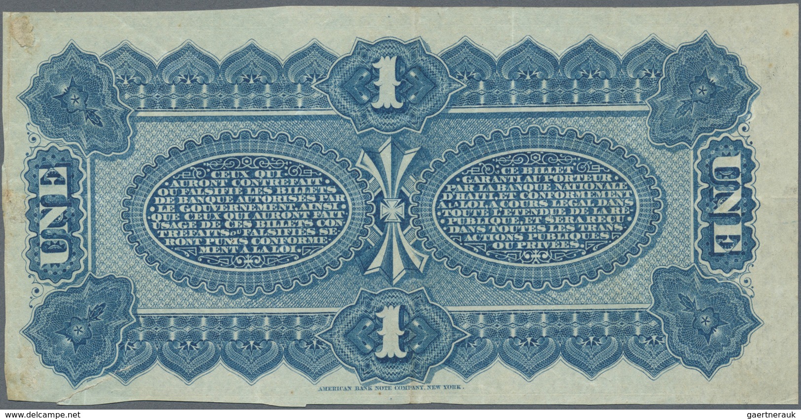 Haiti: 1 Piastre 1875 Remainder P. 70r, Used With Folds And Traces Of Mounting On Back But No Holes - Haiti