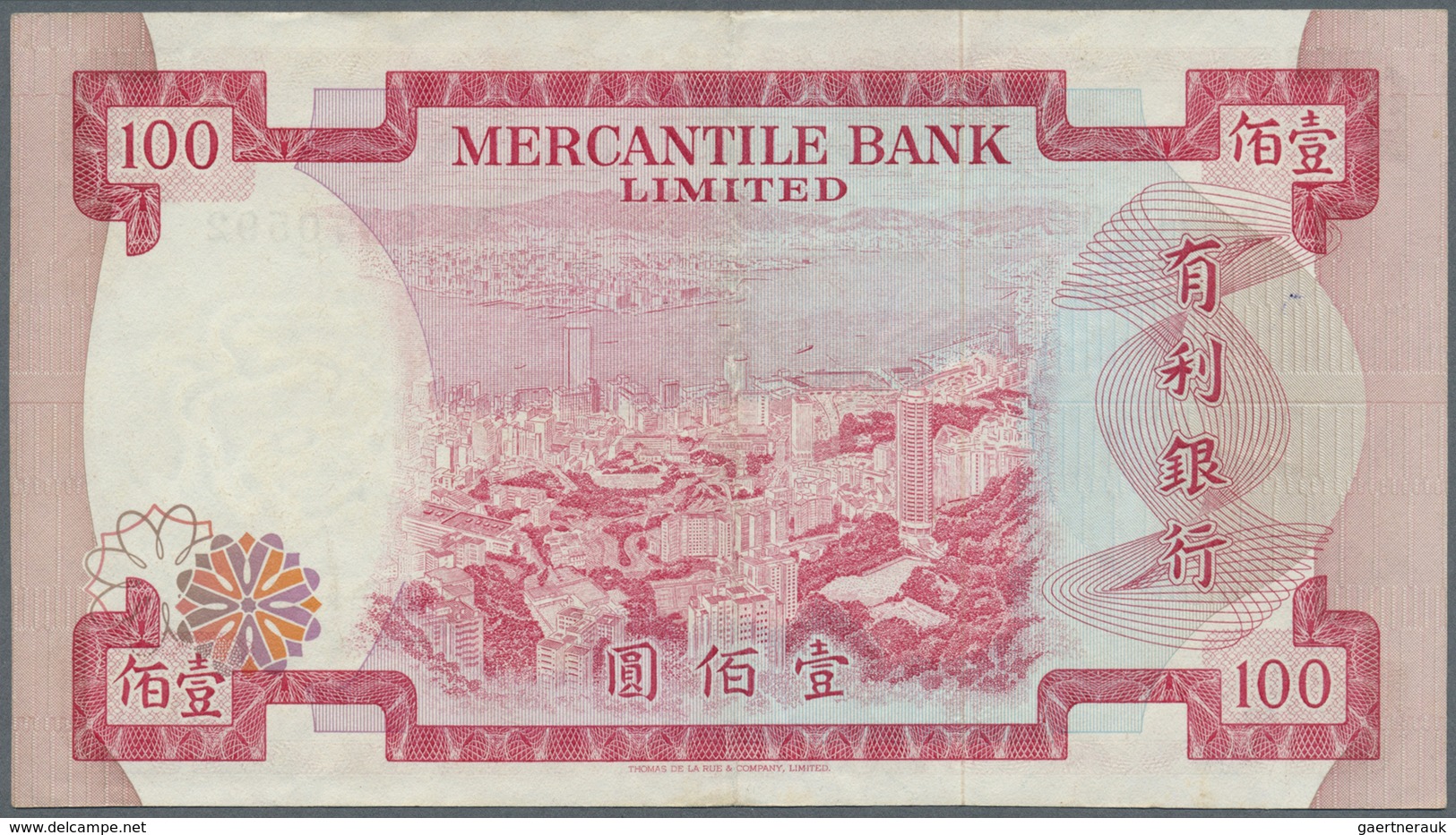 Hong Kong: 100 Dollars 1974 P. 245, Center Fold, Vertical Fold, Light Handling In Paper But Still St - Hongkong