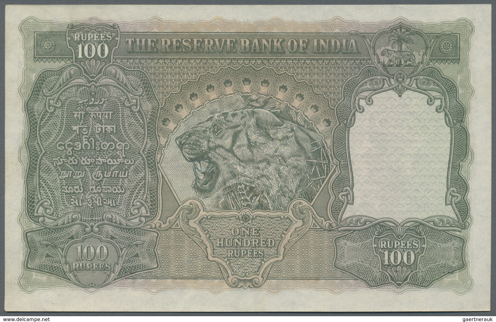 India / Indien: 100 Rupees ND(1937-43), Place Of Issue CALCUTTA With Signature Deshmuk, P.20e In Exc - India