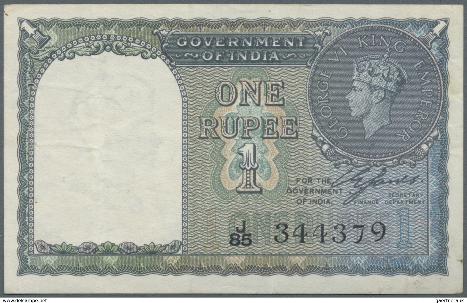 India / Indien: 1 Rupee ND P. 25a, Folded With Handling In Paper, 2 Usual Pinholes At Left, Conditio - India