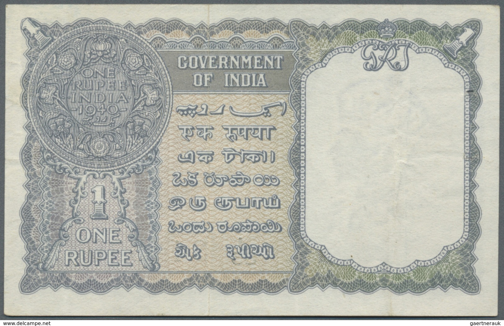 India / Indien: 1 Rupee ND P. 25a, Folded With Handling In Paper, 2 Usual Pinholes At Left, Conditio - India