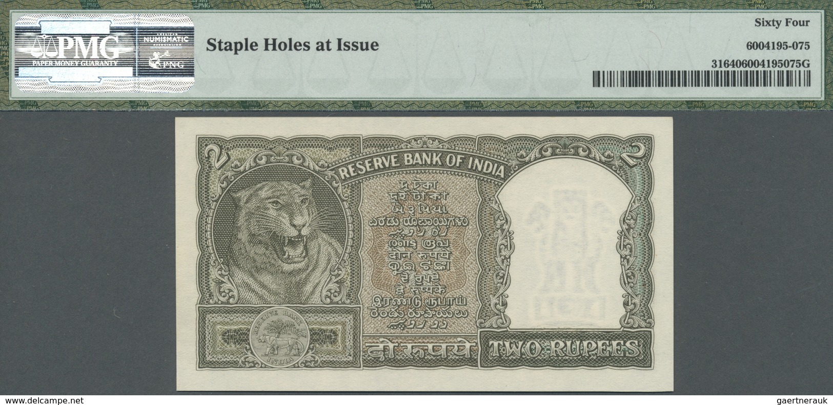 India / Indien: 2 Rupees ND(1962-67) P. 31 In Condition: PMG Graded 64 Choice UNC. - India