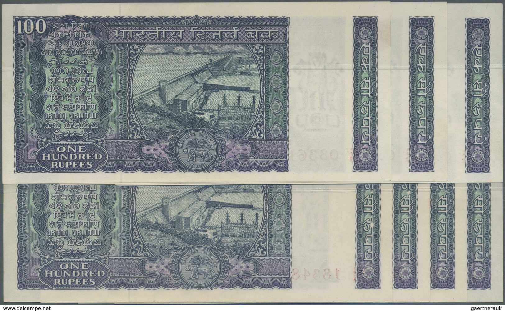 India / Indien: Set With 7 Banknotes 100 Rupees With Plate Letter "A" And Signature: I. G. Patel (19 - India