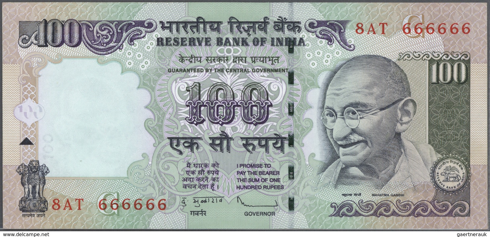 India / Indien: Set Of 10 Notes 100 Rupees 2009 P. 98 All With Interesting Serial Number Containing: - India