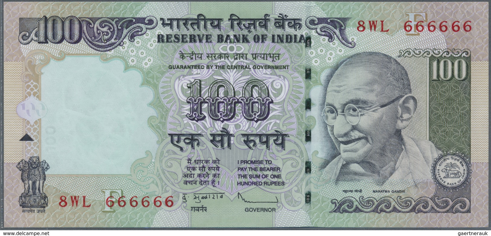 India / Indien: Et Of 10 Notes 100 Rupees 2009 P. 98 All With Interesting Serial Number Containing: - India