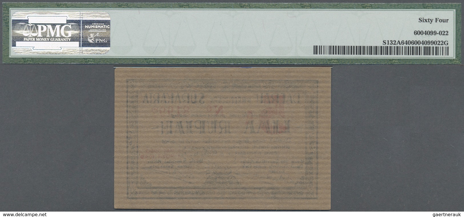 Indonesia / Indonesien: Surakarta 5 Rupiah 1949, P.S132A In Exceptional Great Condition, PMG Graded - Indonesia