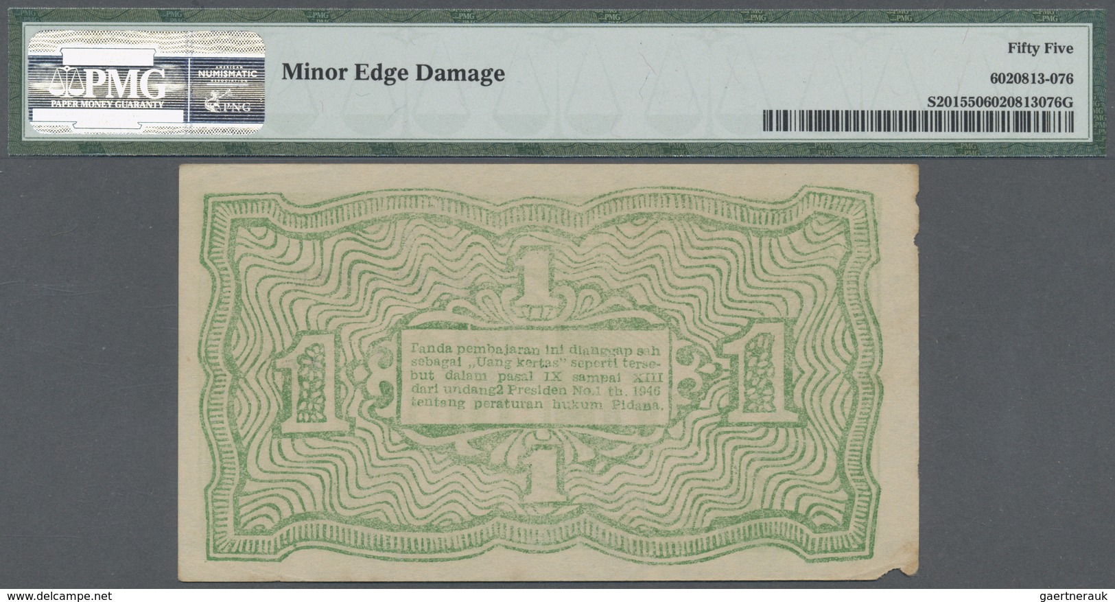 Indonesia / Indonesien: Sub-Province Of South Sumatra 1 Rupiah 1948, P.S201, Tiny Missing Parts At L - Indonesia