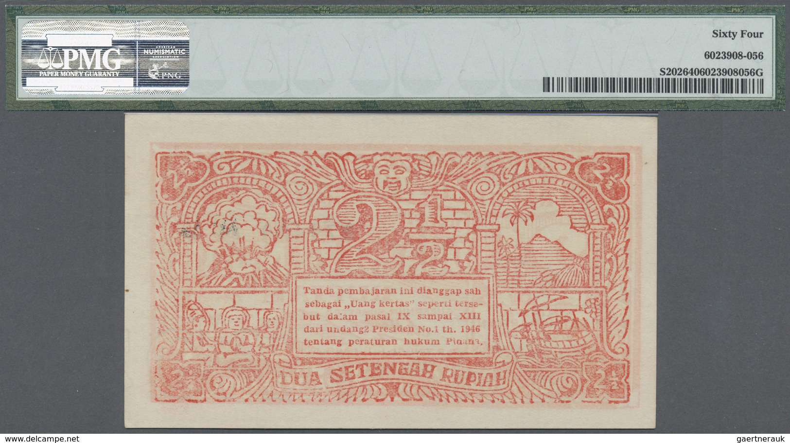 Indonesia / Indonesien: Sub-Province Of South Sumatra 2 1/2 Rupiah 1948, P.S202 In Exceptional Great - Indonesia