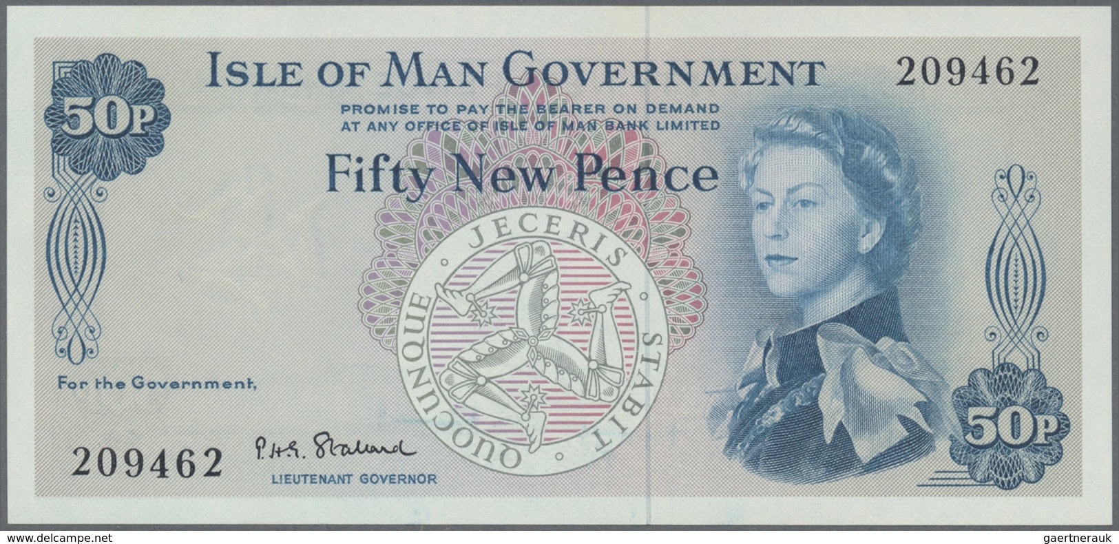 Isle Of Man: Set With 9 Banknotes Series 1961 – 1979 50 Pence 6x 209462, 027644, A 288550, C 553306, - Other & Unclassified