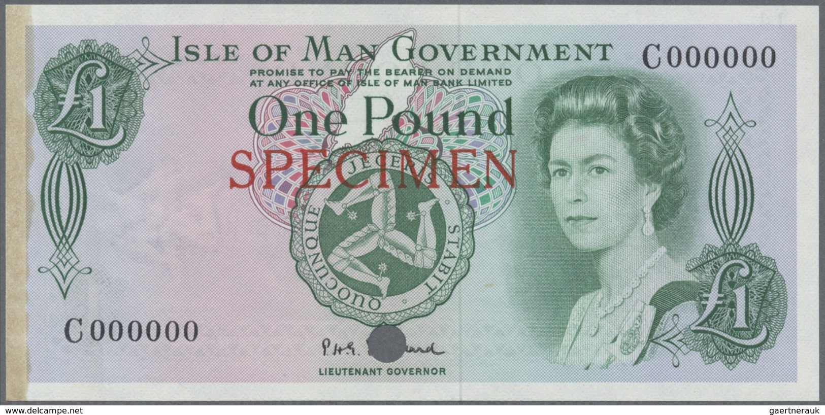Isle Of Man: 1 Pound ND(1972-76) Color Trial P. 29act In The Colors Of The Later Issued P. 38 And Pr - Other & Unclassified