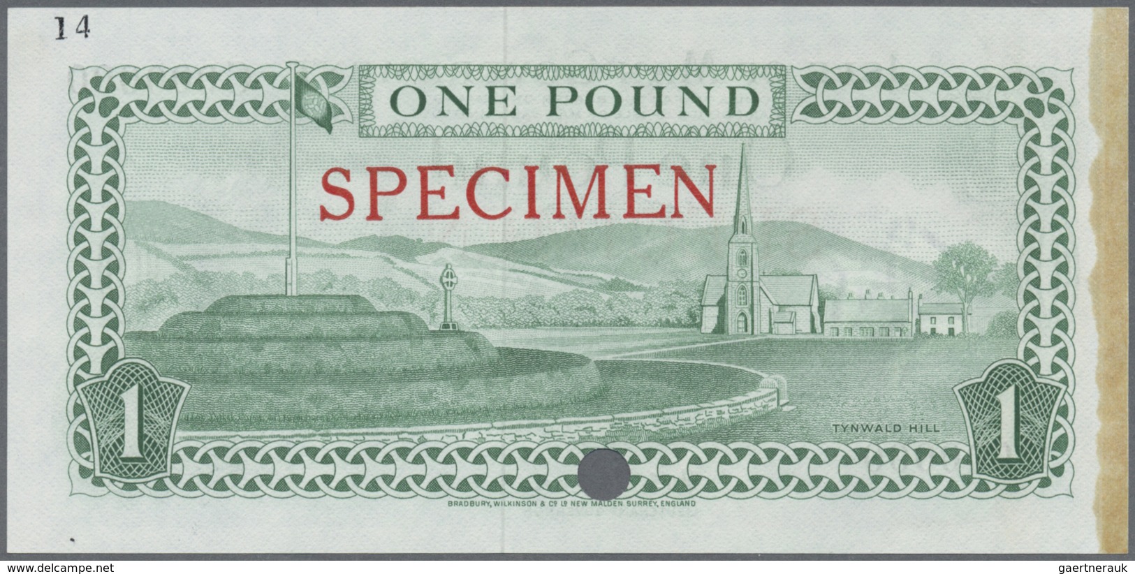 Isle Of Man: 1 Pound ND(1972-76) Color Trial P. 29act In The Colors Of The Later Issued P. 38 And Pr - Altri & Non Classificati