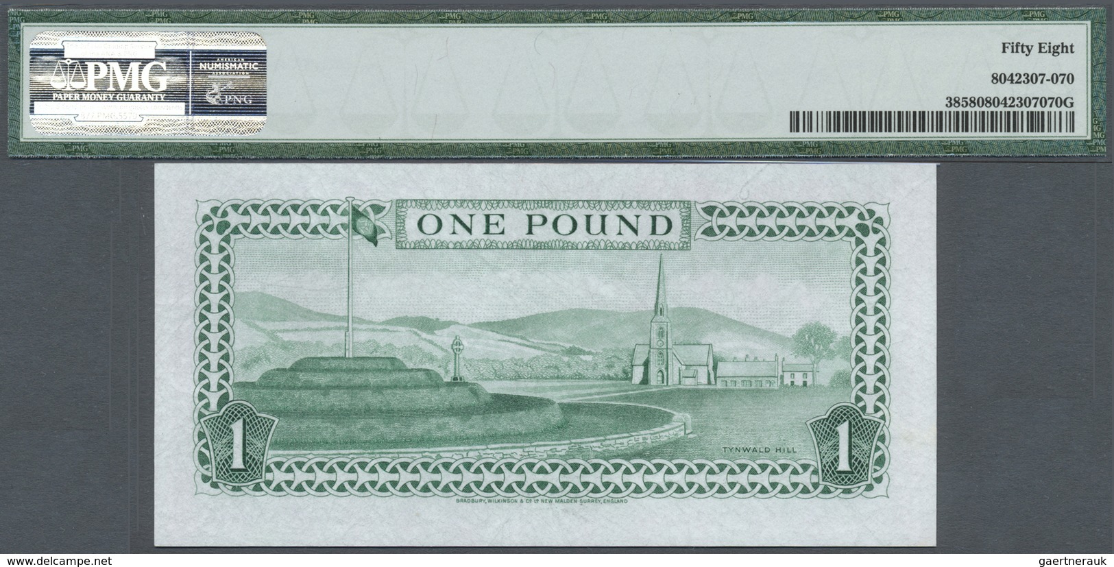 Isle Of Man: 1 Pound ND(1983), P.38 (Bradvek) Running Pair N 663674, 663675 PMG 58 Choice About UNC - Autres & Non Classés