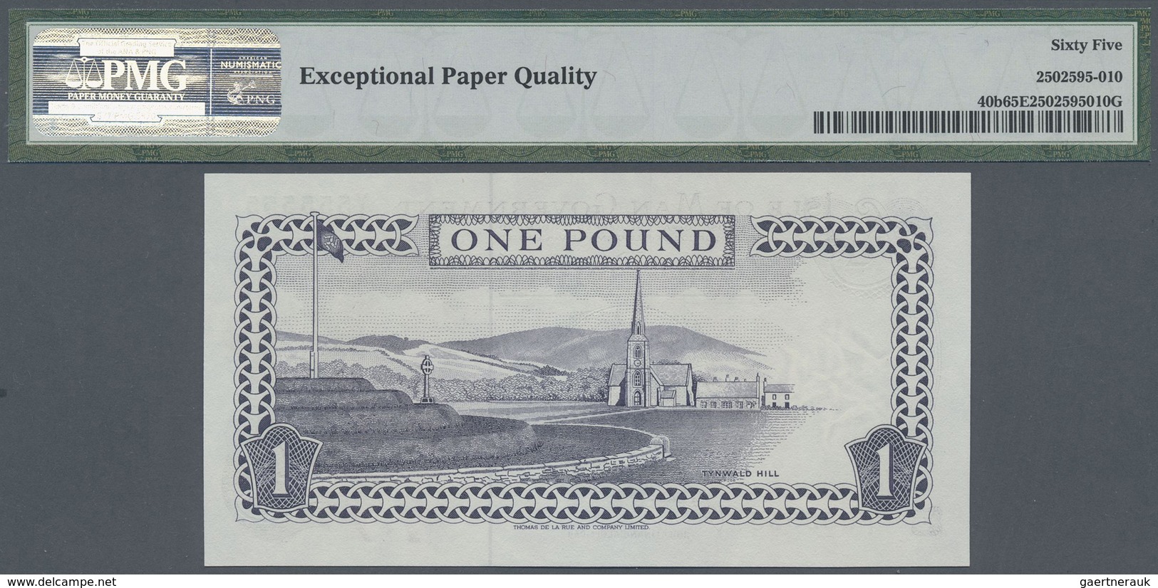 Isle Of Man: 1 Pound ND(1983), P.40b With Solid Number Y 555555 PMG 65 Gem UNC EPQ - Other & Unclassified