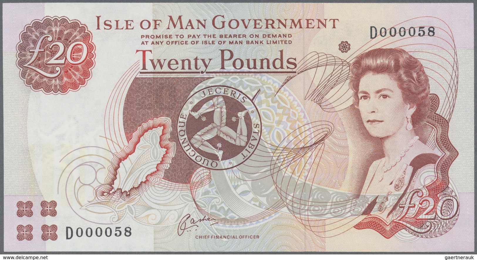 Isle of Man: Set with 4 Banknotes 1, 5, 10 and 20 Pounds ND(1990-2009), P.40b, 41b, 42b, 43b, all in