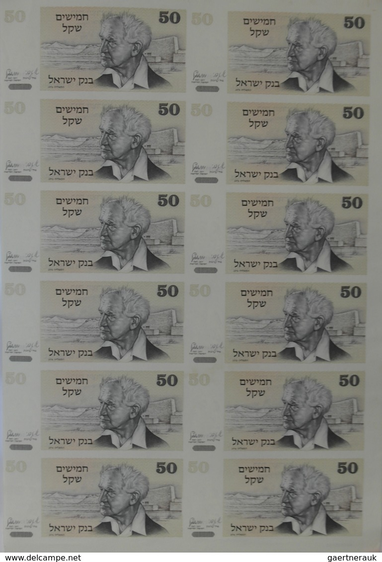 Israel: Uncut Sheet Of 12 Pcs 50 Shequel P. 46 In Condition: UNC. (12 Pcs Uncut) - Israel