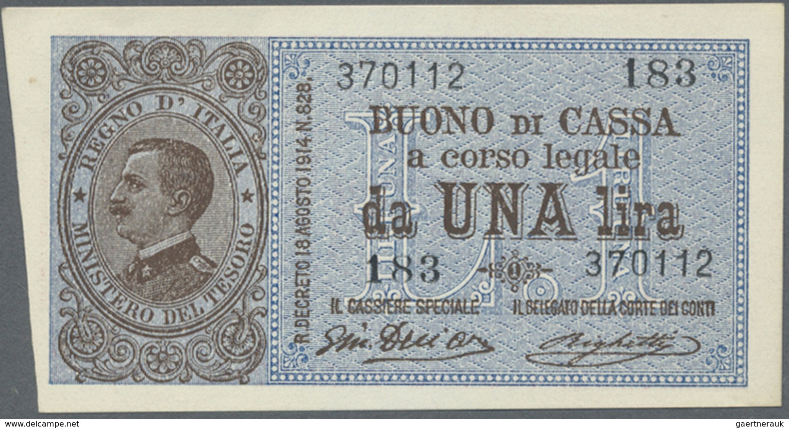 Italy / Italien: Set Of 2 Notes 1 Lira L.1914 P. 36a,b, XF And AUNC, Nice Set. (2 Pcs) - Other & Unclassified