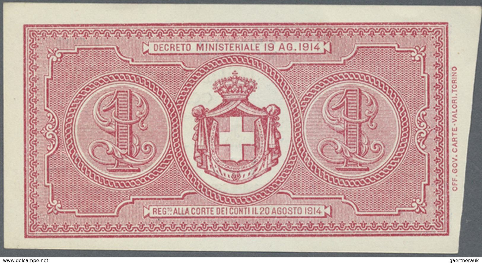 Italy / Italien: Set Of 2 Notes 1 Lira L.1914 P. 36a,b, XF And AUNC, Nice Set. (2 Pcs) - Other & Unclassified