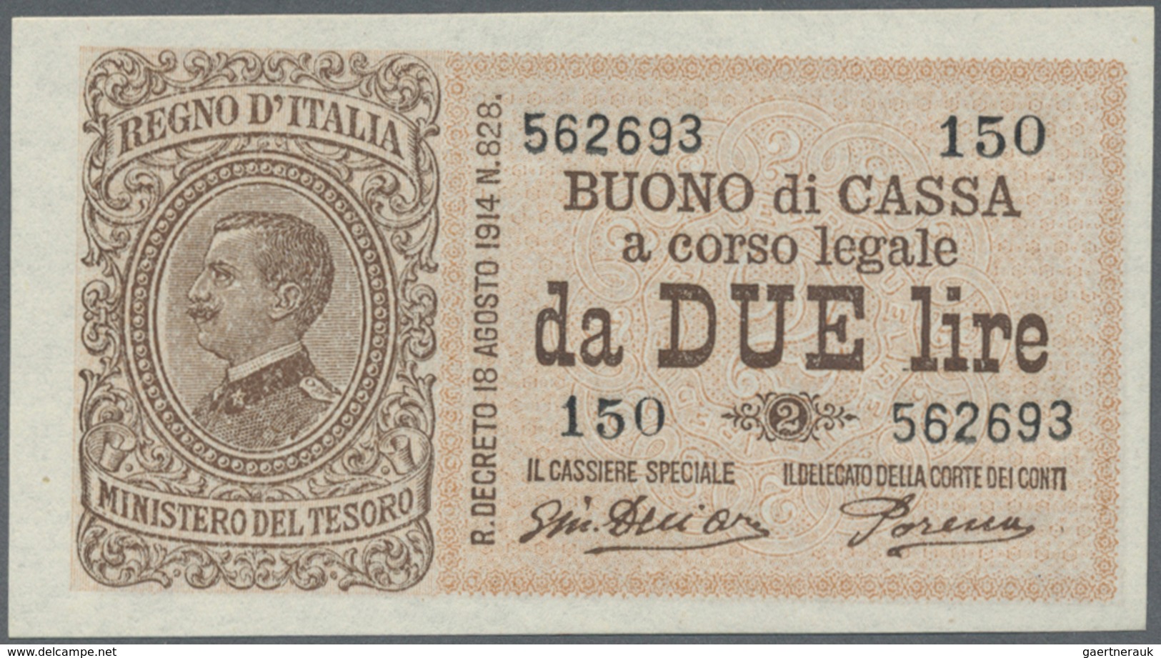 Italy / Italien: Set Of 2 Different Notes Containing 1 Lira L.1914 P. 36a (2 Pinholes With Rust Trac - Other & Unclassified