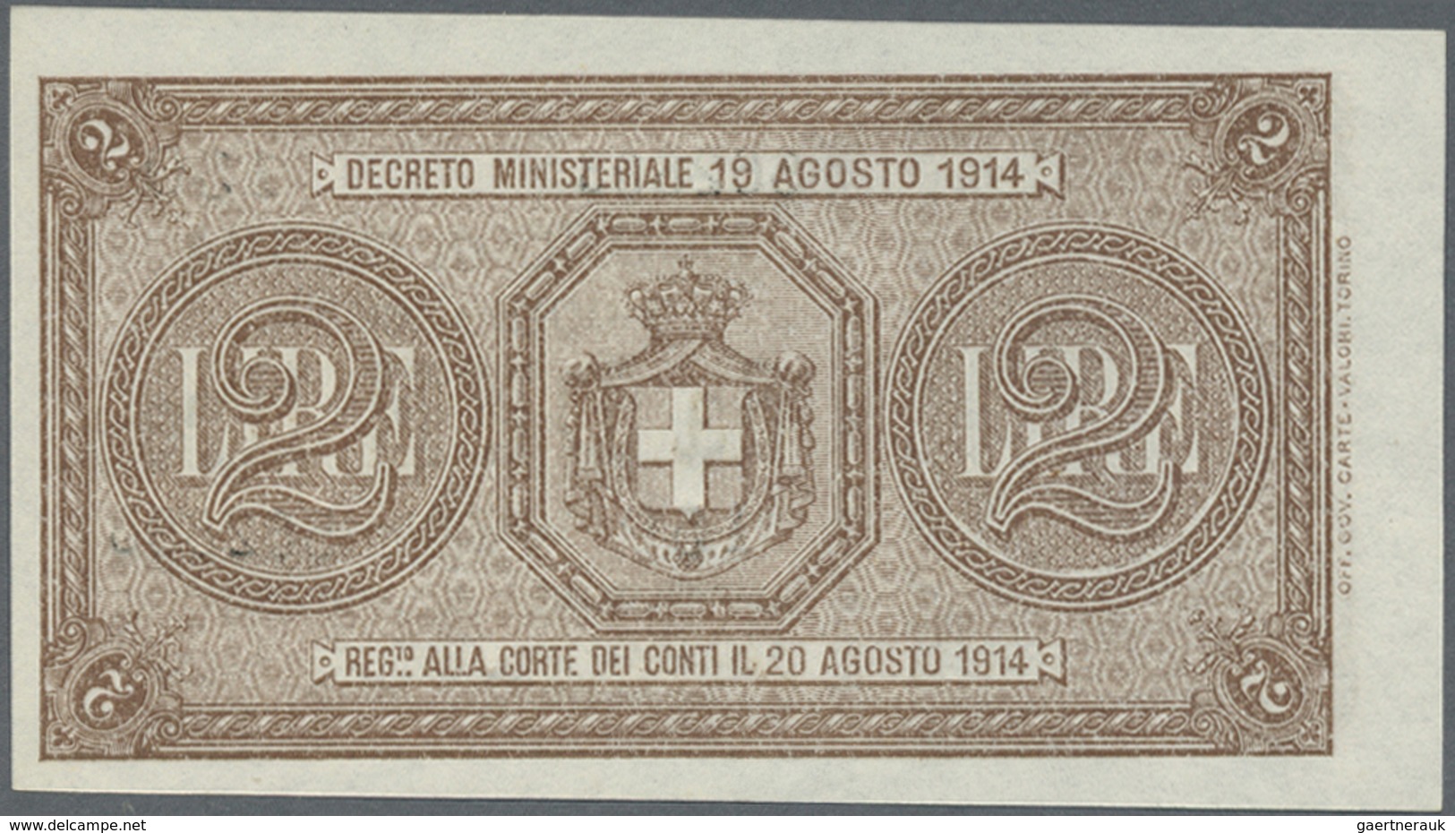 Italy / Italien: Set Of 2 Different Notes Containing 1 Lira L.1914 P. 36a (2 Pinholes With Rust Trac - Other & Unclassified