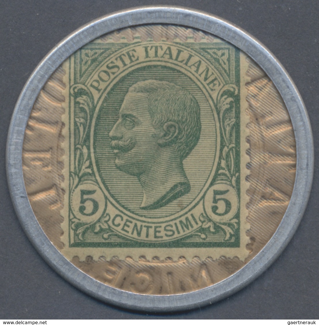 Italy / Italien: Italy : Stamp Money "ATLANTIC HOTEL NICE", Aluminium Capsule With 5C. Victor Emanue - Sonstige & Ohne Zuordnung