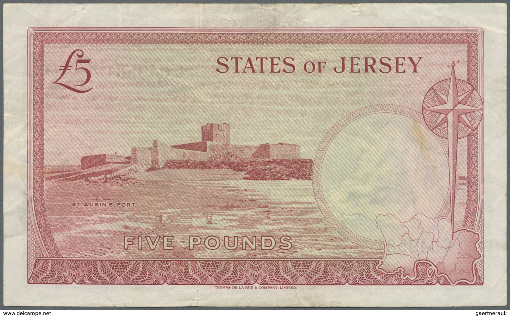 Jersey: 5 Pounds ND P. 9b, Used With Folds And Creases, A Small Pen Writing At Left, No Holes Or Tea - Other & Unclassified