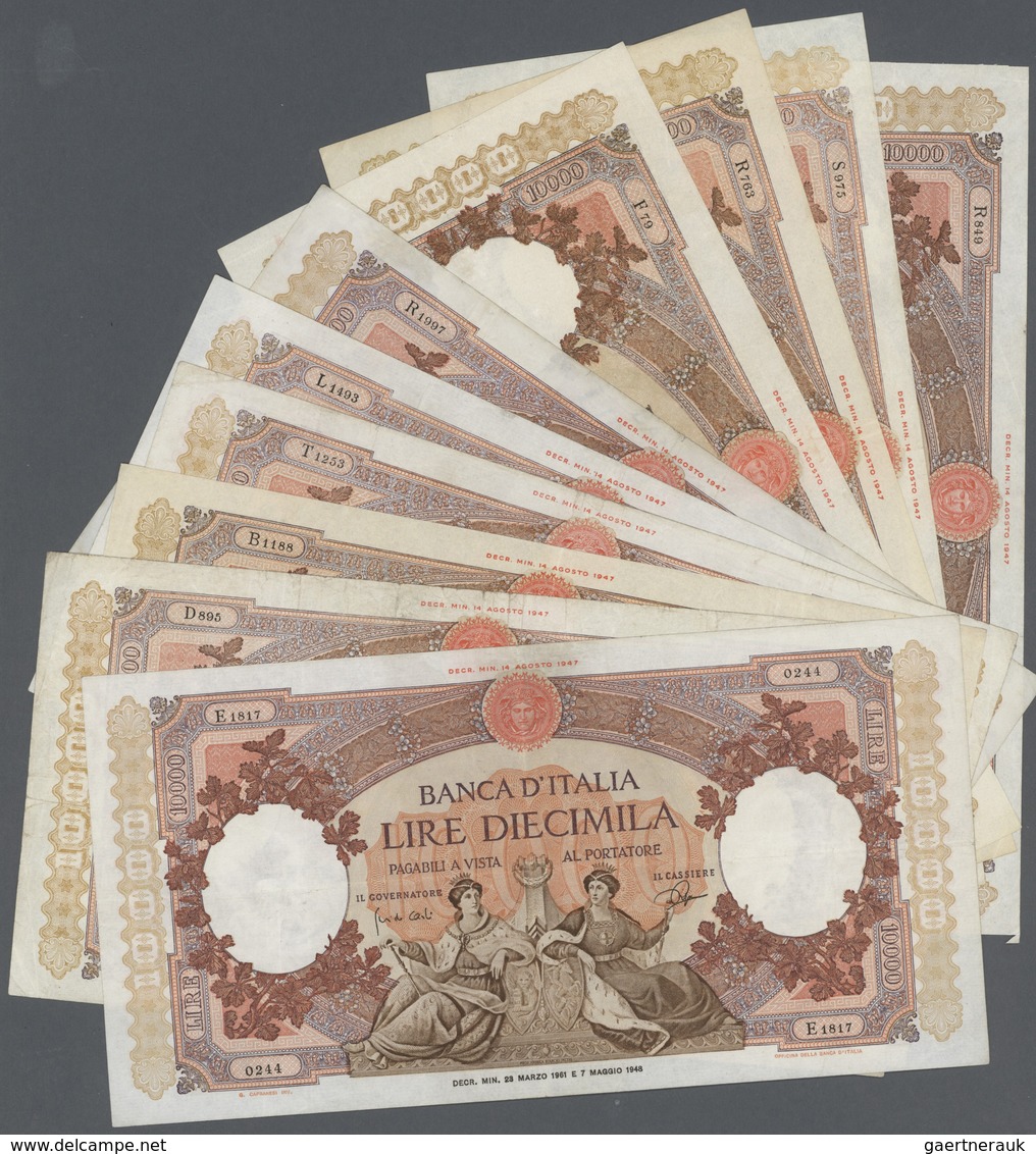 Italy / Italien: Set Of 18 Banknotes 10.000 Lire P. 89 Containing The Following Dates 2x 1962, 4x 19 - Other & Unclassified