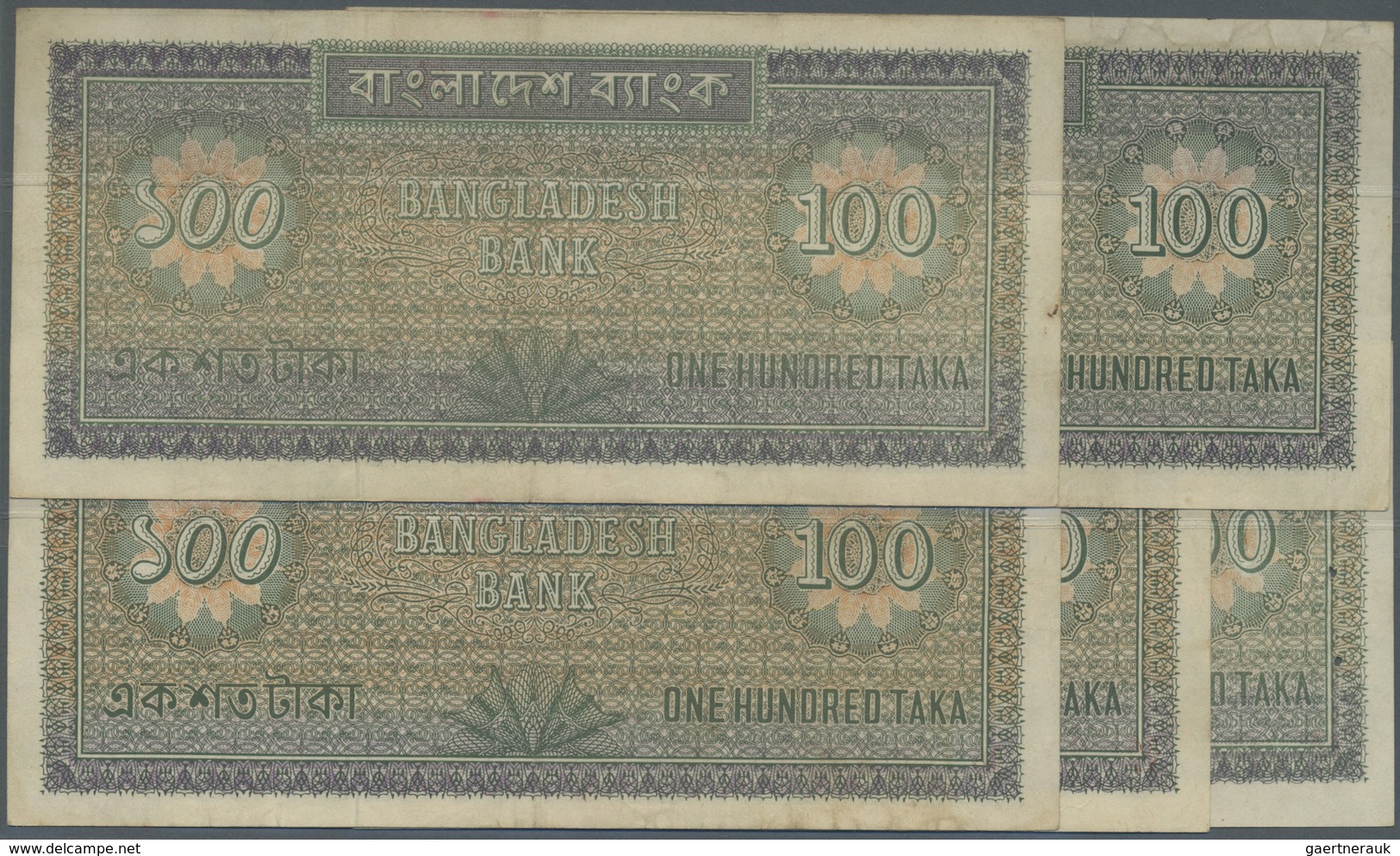 Bangladesh: Set Of 5 Notes 10 Taka ND(1972) P. 9 In Nice Condition With Only Light Traces Of Handlin - Bangladesh