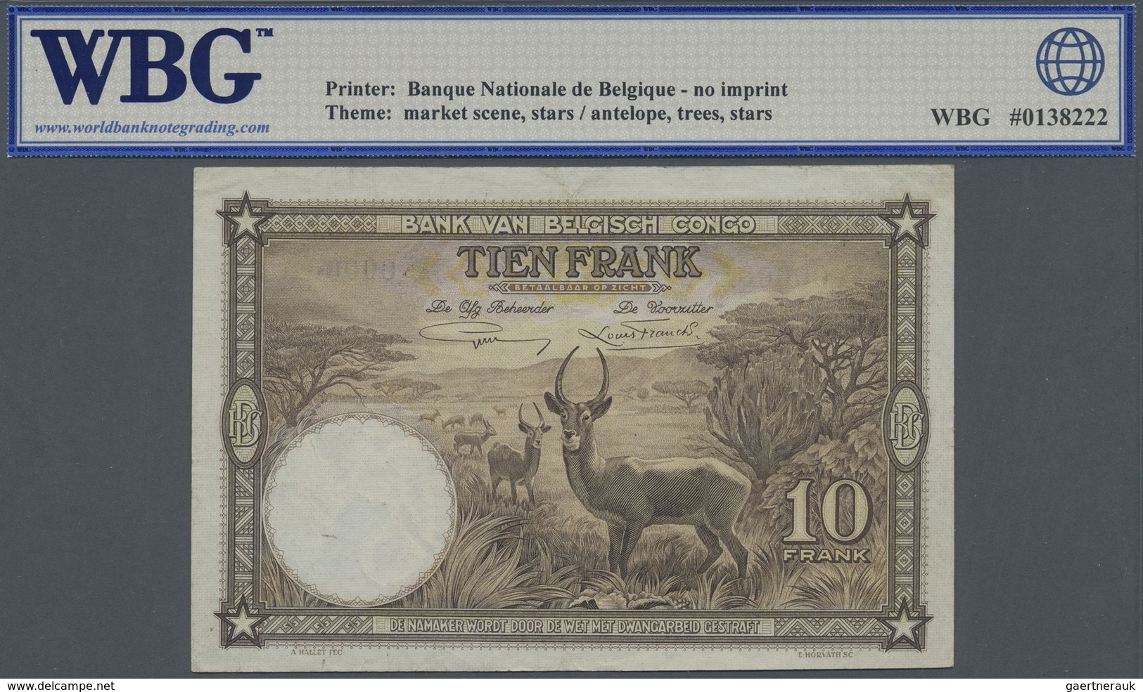 Belgian Congo / Belgisch Kongo: 10 Francs September 10th 1937 With Serial Number A 000001, Vertical - Unclassified