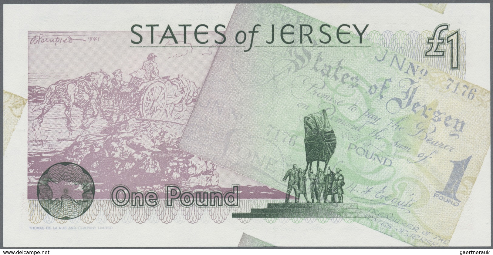 Jersey: Set With 5 Banknotes Series  1976 – 2000 1 Pound X2 LJ 280347, XC 000200, 10 Pounds AB 00015 - Other & Unclassified