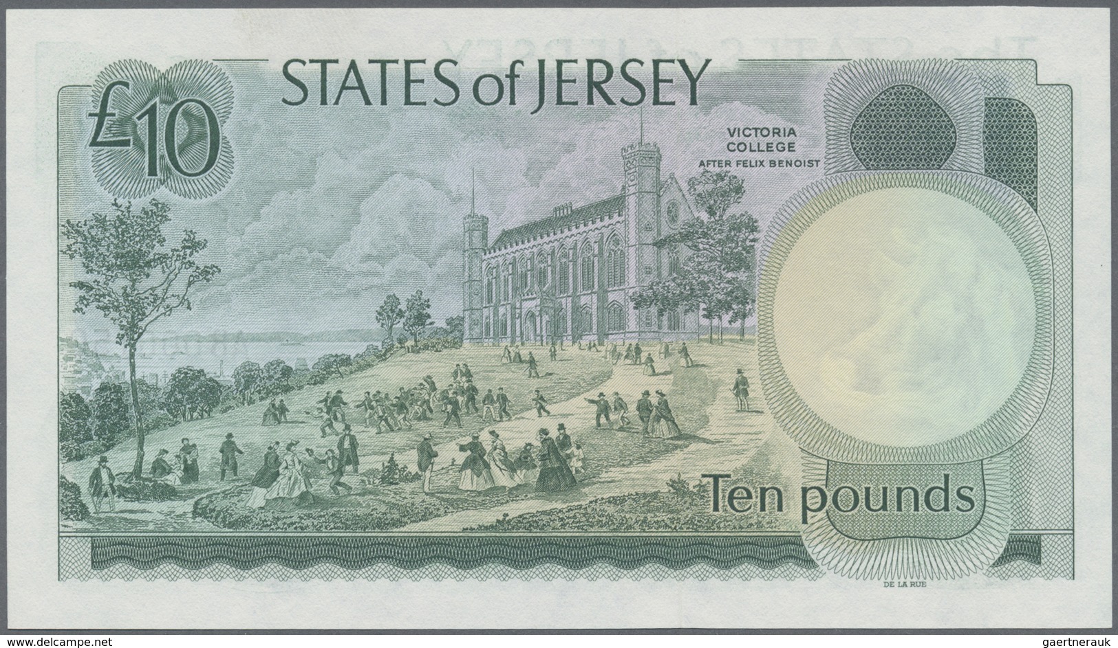 Jersey: Set with 5 Banknotes series  1976 – 2000 1 Pound x2 LJ 280347, XC 000200, 10 Pounds AB 00015