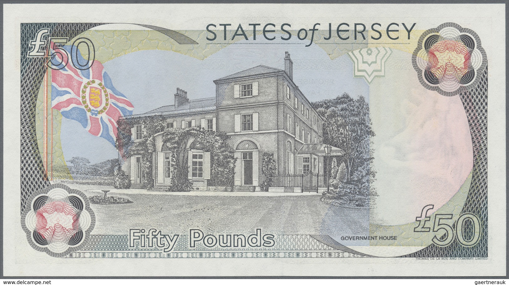 Jersey: Set with 5 Banknotes series  1976 – 2000 1 Pound x2 LJ 280347, XC 000200, 10 Pounds AB 00015