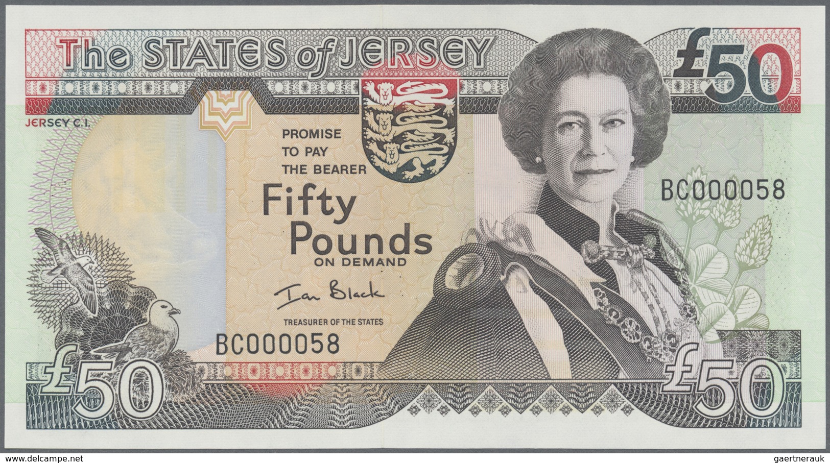 Jersey: Set with 4 Banknotes with signature IAN BLACK P.26, 28-30 with Matching Low Serial number 1