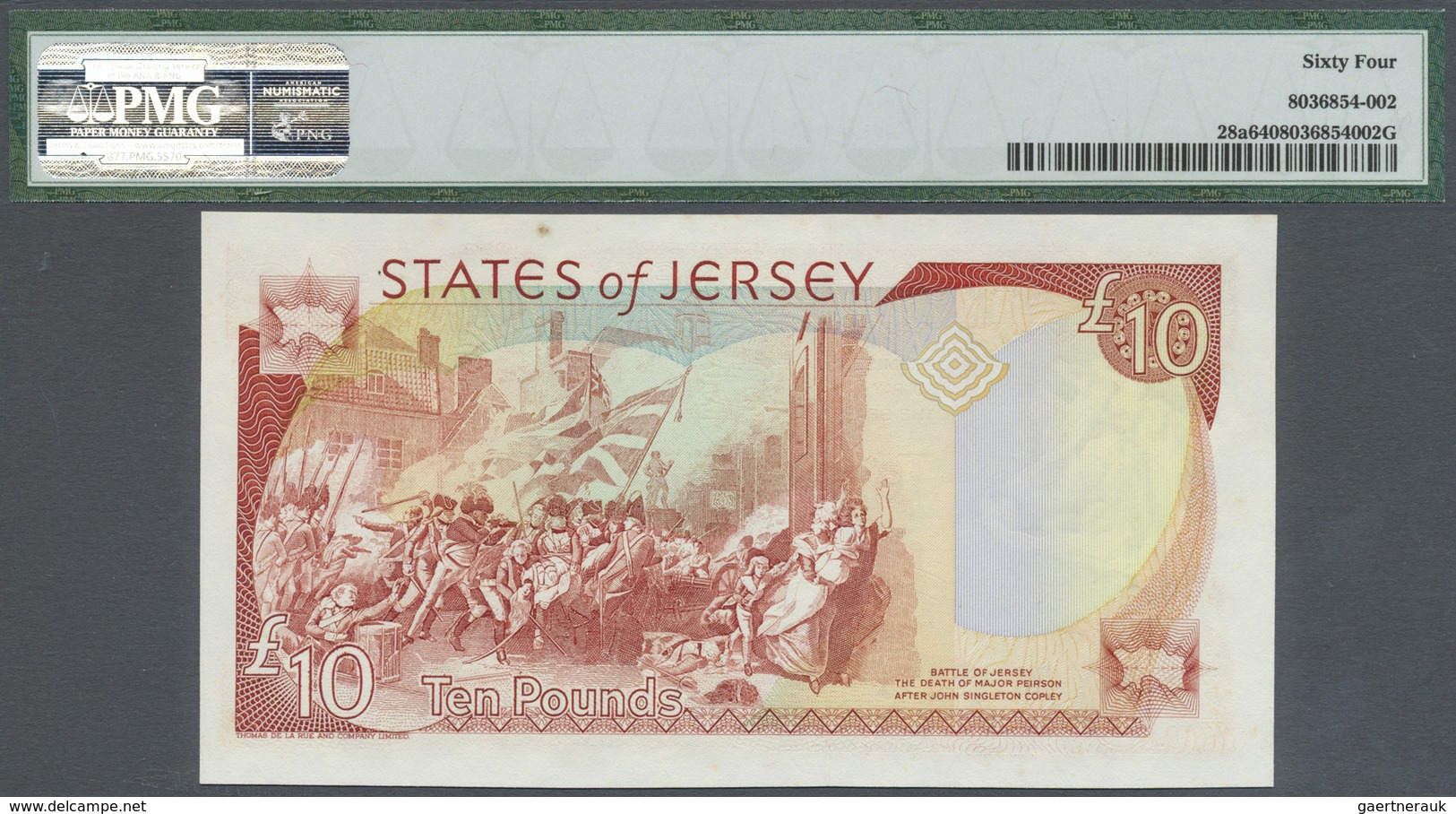 Jersey: 10 Pounds ND(2000), P.28a With Solid Number PC 111111 PMG 64 Choice UNC - Other & Unclassified