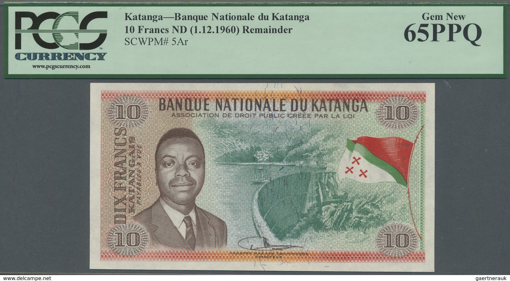 Katanga: Banque Nationale Du Katanga 10 Francs Katangais ND(1960) Remainder Without Date And Serial, - Other - Africa