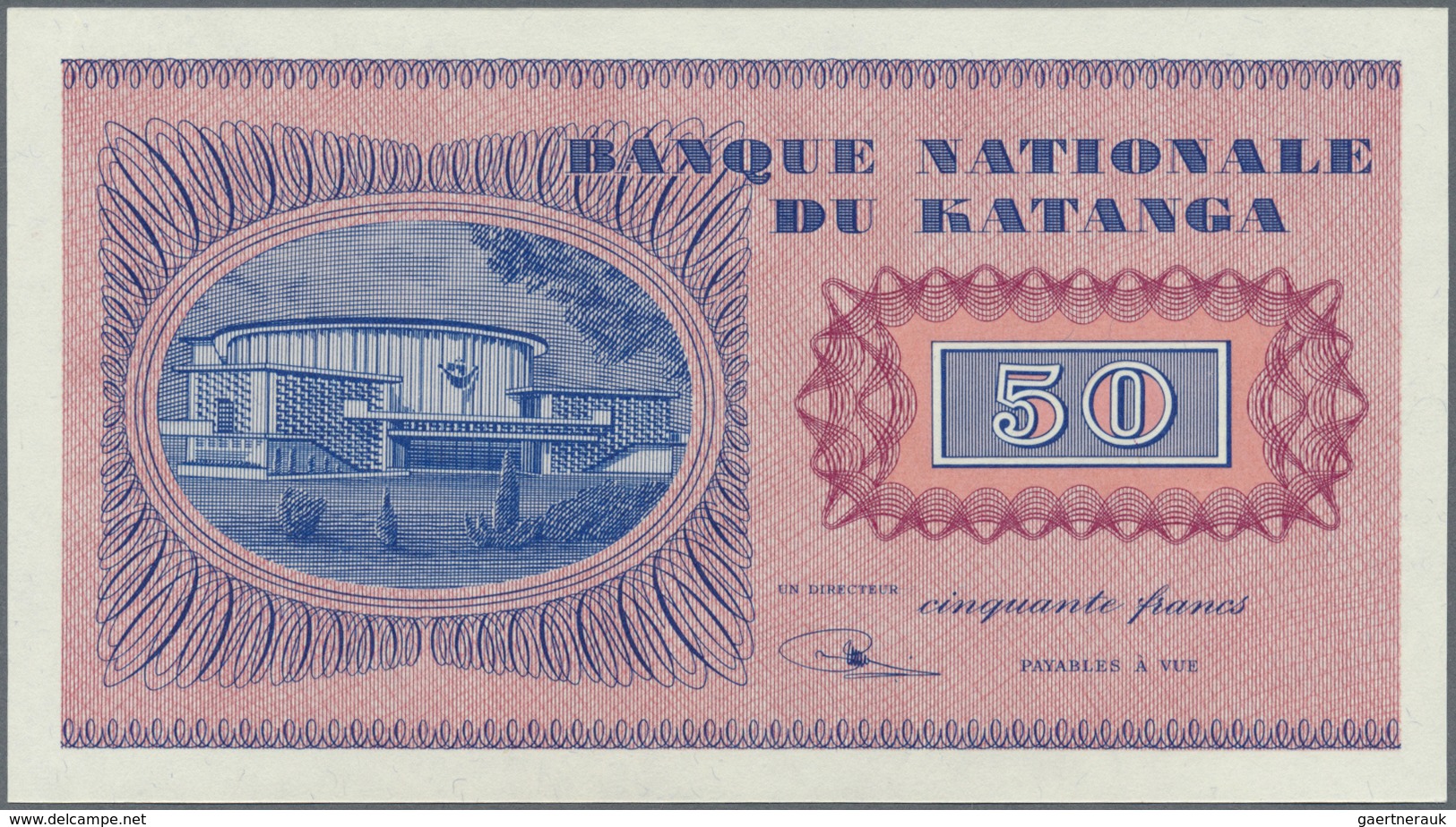 Katanga: 50 Francs November 10th 1960 Remainder Without Serial Number, P.7r In Perfect UNC Condition - Other - Africa