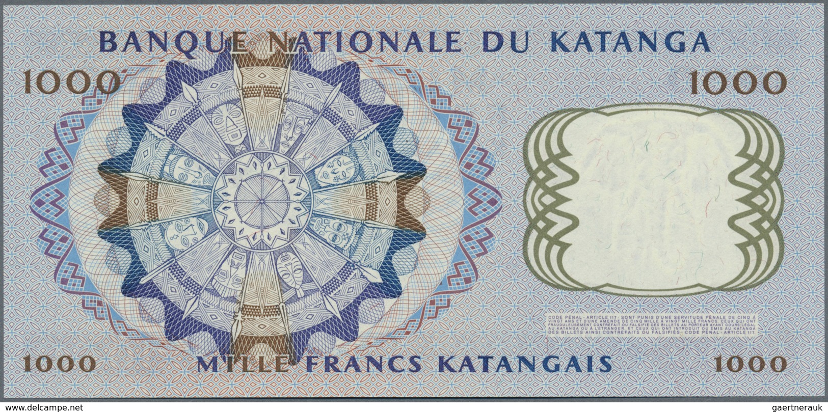 Katanga: 1000 Francs February 26th 1962, P.14 In Perfect UNC Condition - Other - Africa