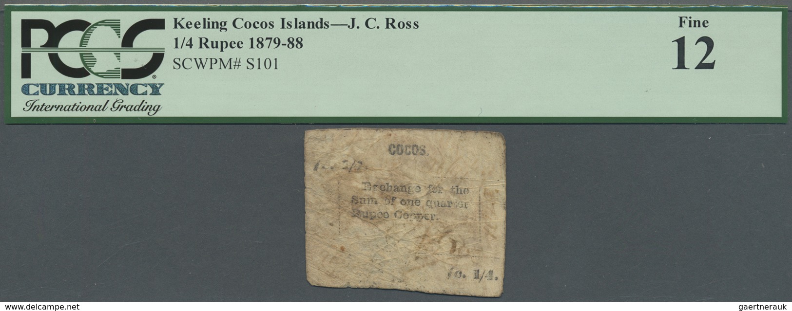 Keeling / Cocos Islands: 1/4 Rupee 1879-88  Private Issue Of George Clunies-Ross, P.S101, Highly Rar - Other & Unclassified