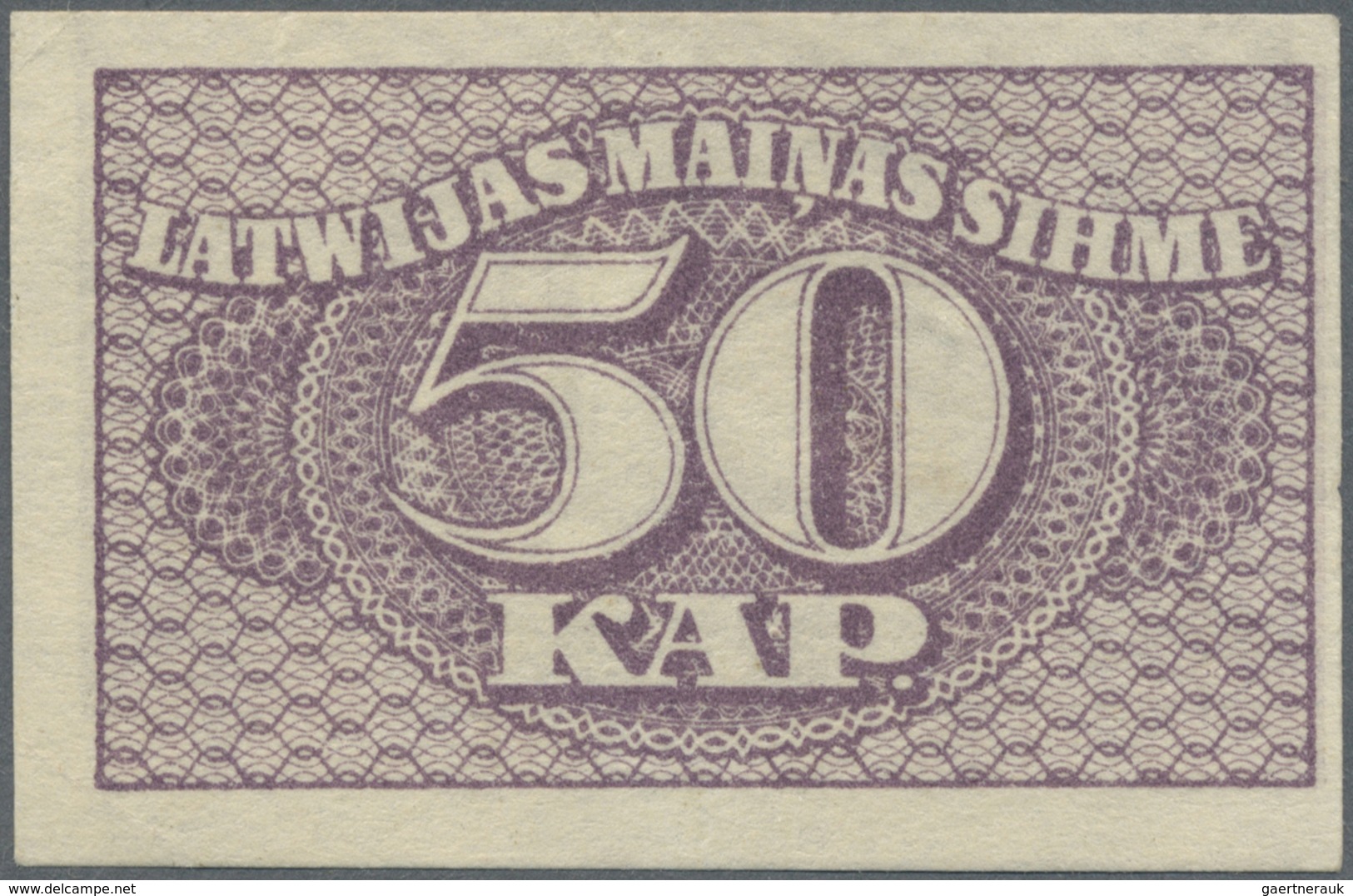 Latvia / Lettland: Rare Error Print Of 50 Kap. 1920 P. 12 With Deplaced Print On Front And Regular P - Lettonia