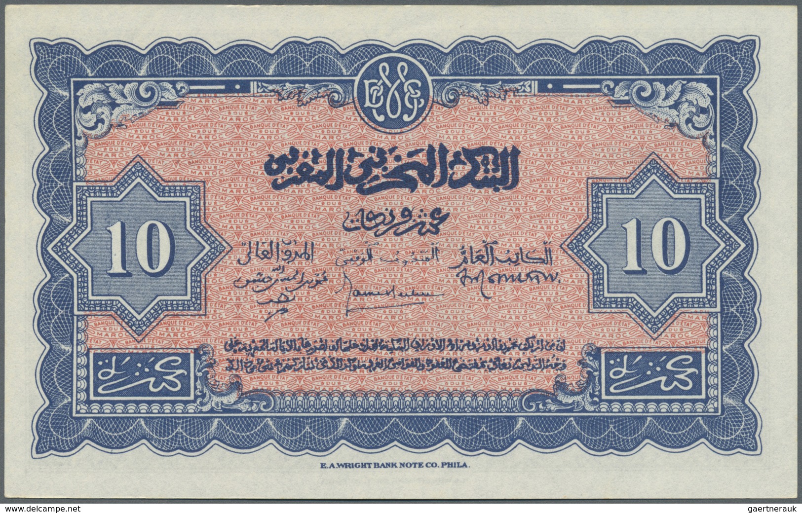 Morocco / Marokko: Set Of 2 CONSECUTIVE Notes 10 Francs 1944 P. 25 In Condition: UNC. (2 Pcs) - Morocco