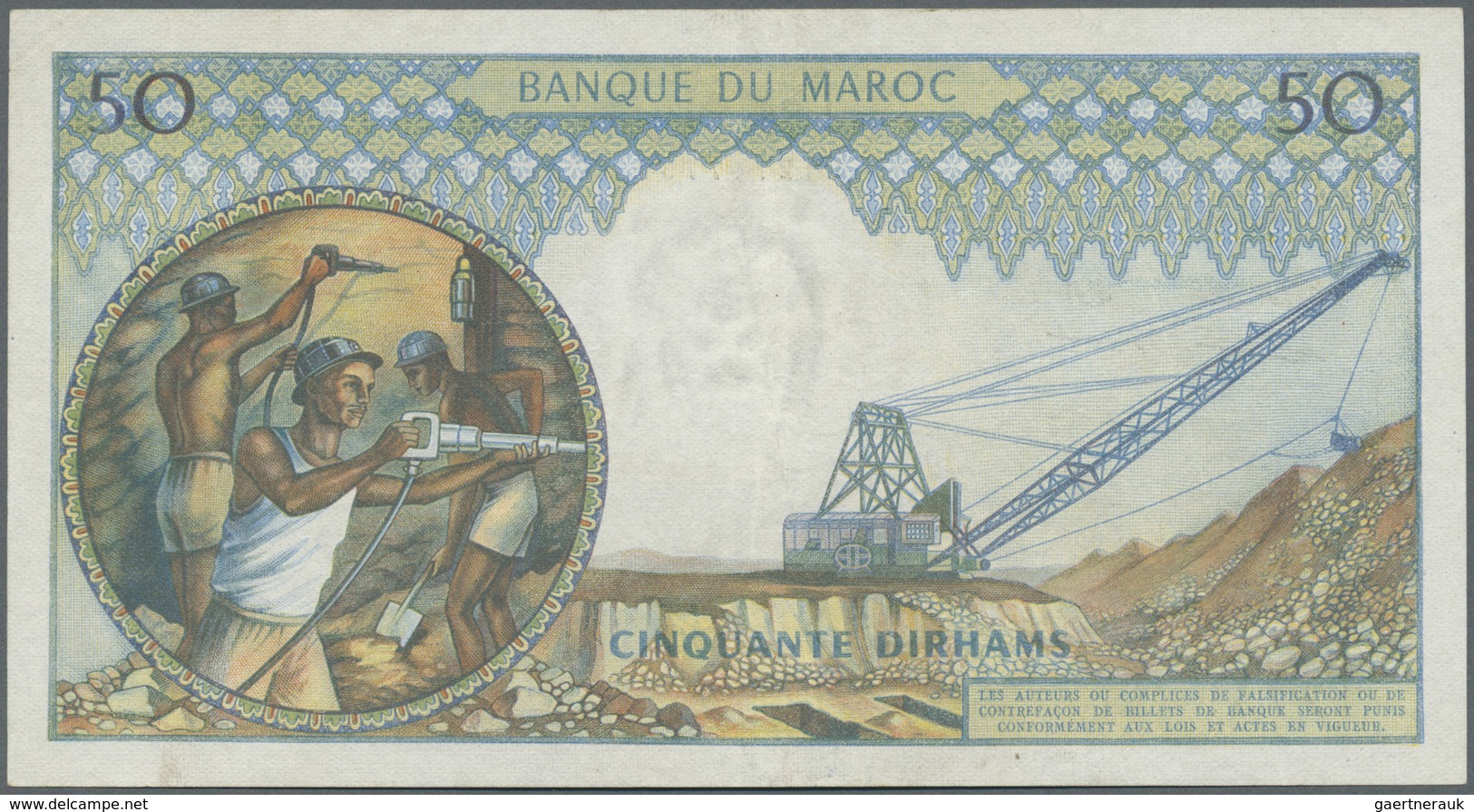 Morocco / Marokko: 50 Dirhams 1966 P. 55b Light Folds In Paper, Pressed, No Holes Or Tears, Conditio - Morocco