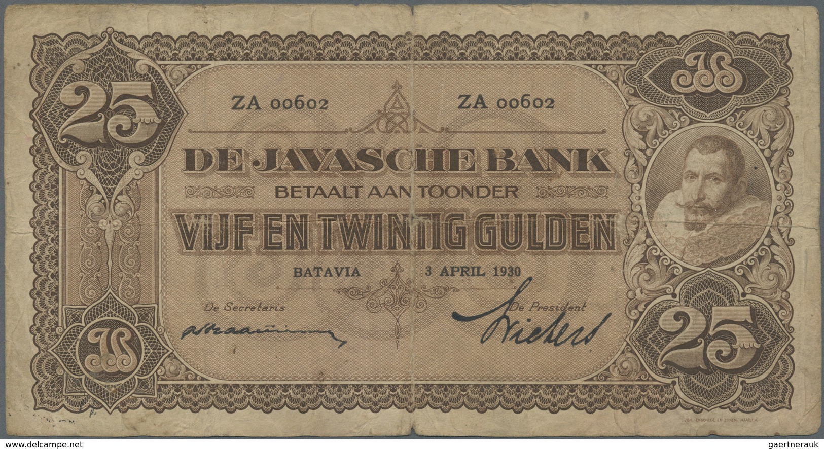 Netherlands Indies / Niederländisch Indien: Highly Rare Set Of 9 Banknotes Containing 4 X 25 Gulden - Dutch East Indies
