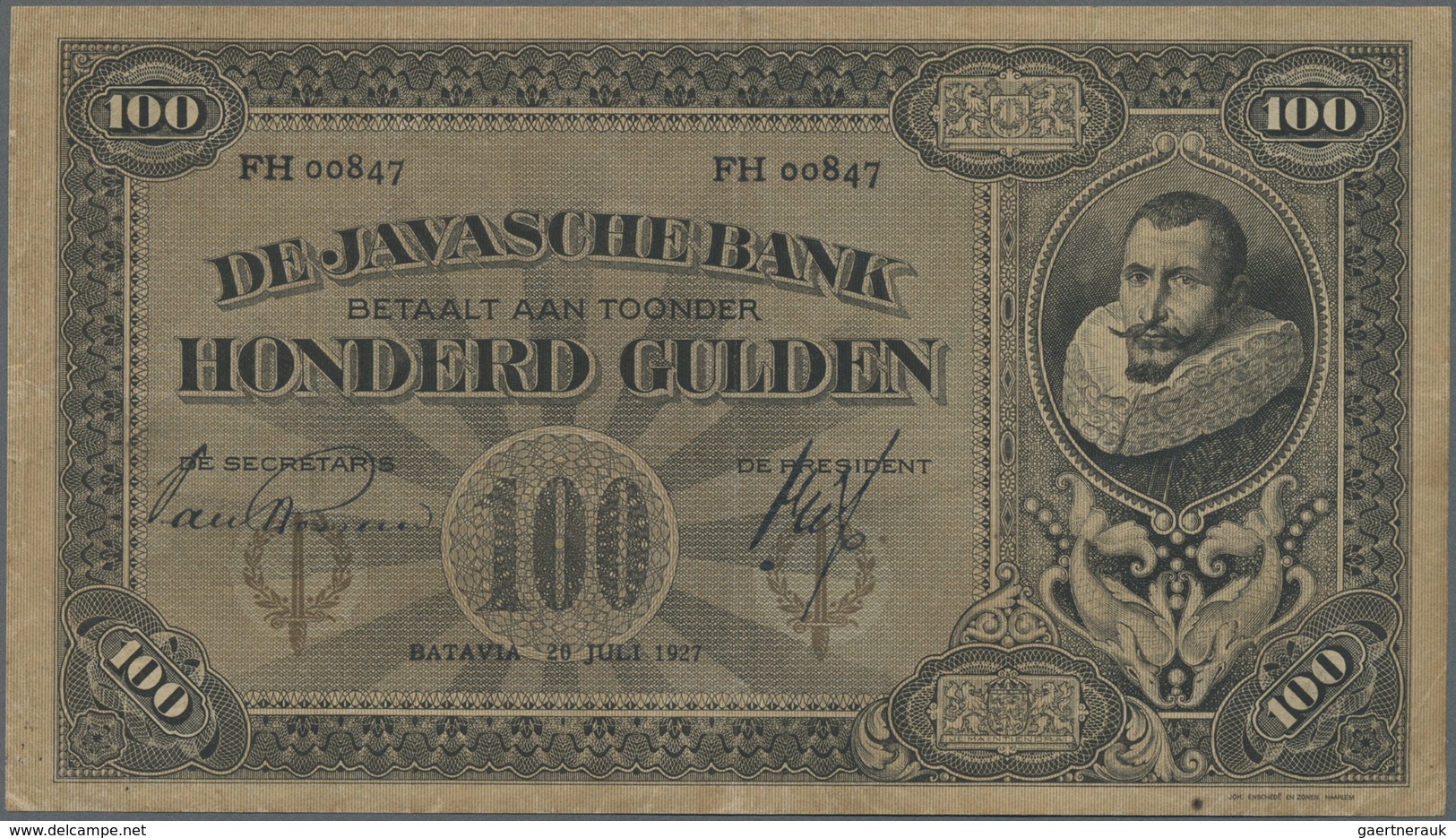 Netherlands Indies / Niederländisch Indien: Highly Rare Set Of 9 Banknotes Containing 4 X 25 Gulden - Dutch East Indies