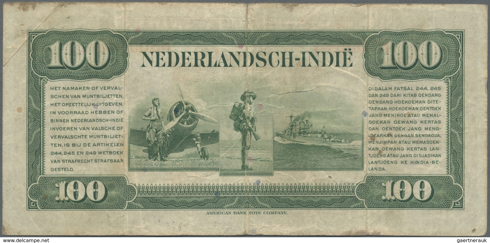 Netherlands Indies / Niederländisch Indien: Set Of 2 Notes Containing 25 And 100 Gulden 1943 P. 115, - Dutch East Indies