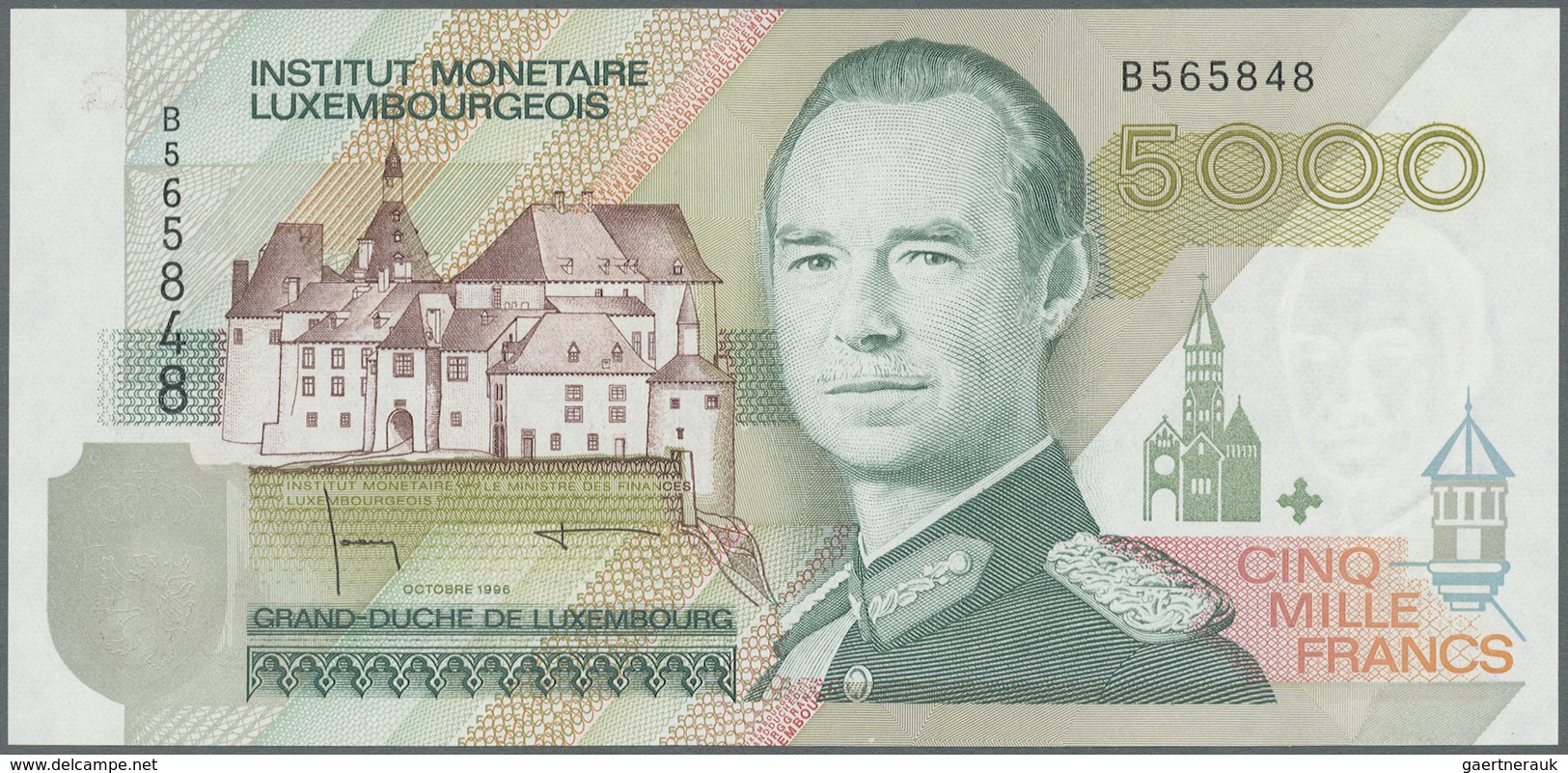 Luxembourg: 5000 Francs 1996 P. 60b In Great Original Condition: UNC. - Luxembourg