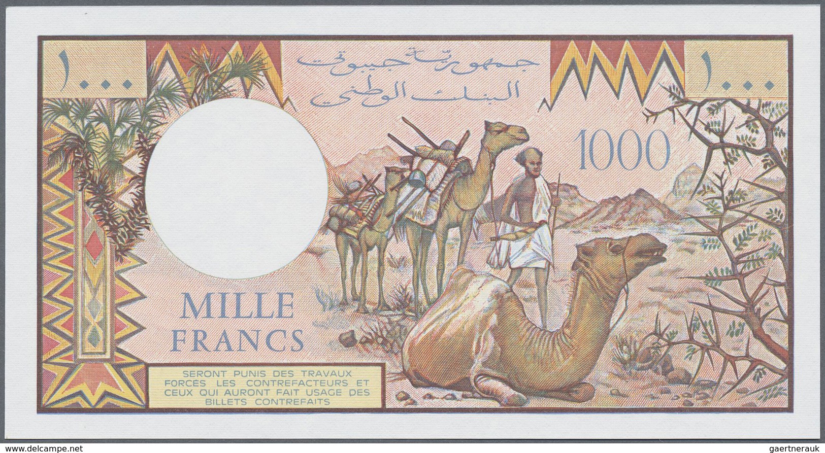 Madagascar: Seldom Seen 1000 Francs ND Specimen / Proof P. 37s Without Watermark, With Zero Serial N - Madagascar